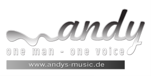 Logo: Andy - one man - one voice